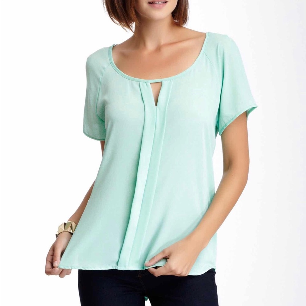 NWT Ro&De Cap Sleeve Blouse Mint Sm USA Womens Top